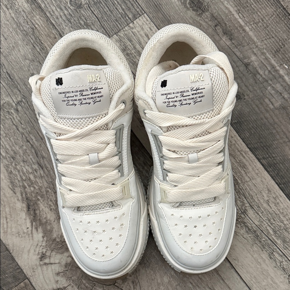 AMIRI White and Cream MA-2 Low Top Sneakers